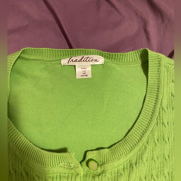 Tradition Light Green Cardigan - Picture 2 of 3